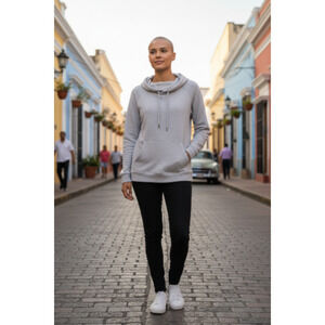 Weatherproof Vintage Hoodie Gray Pullover Long Sleeve Pouch Pocket Women’s M